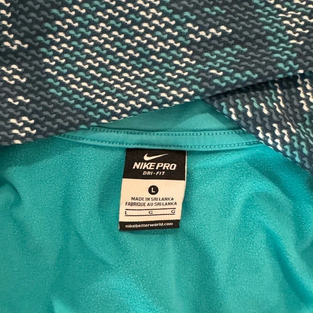Nike Pro Dri‑Fit 1/2 Zip Pullover Women's Large Graphic Sleeve Thumbholes